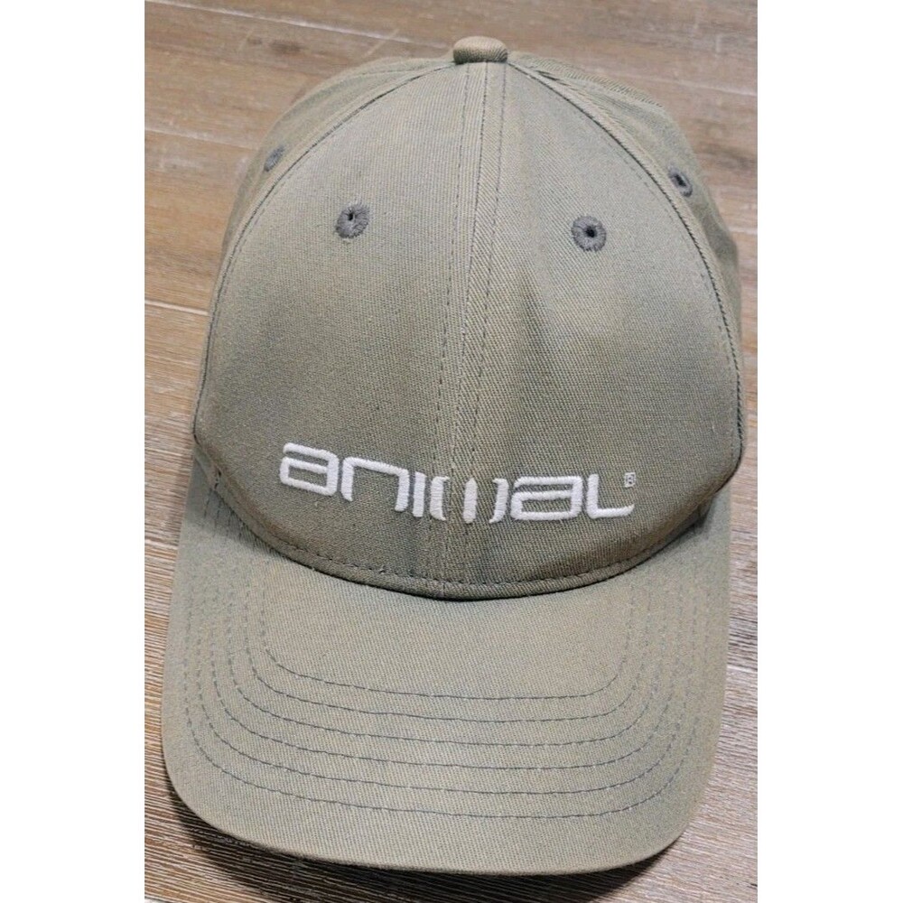 ANIMAL Snapback Hat Aged Green Brown Gray Cap